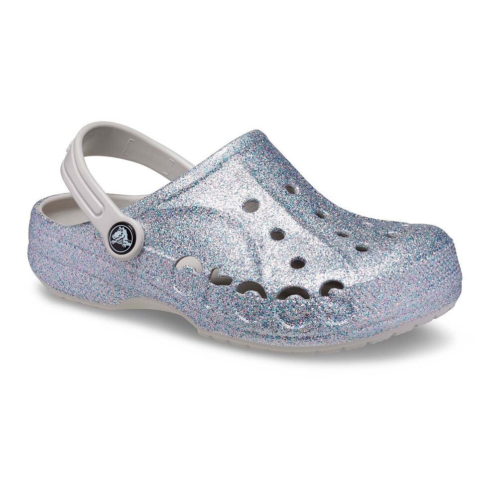 Детские блестящие сабо Crocs Baya Kids, цвет Silver 
Детские блестящие сабо Crocs Baya Kids, цвет Silver