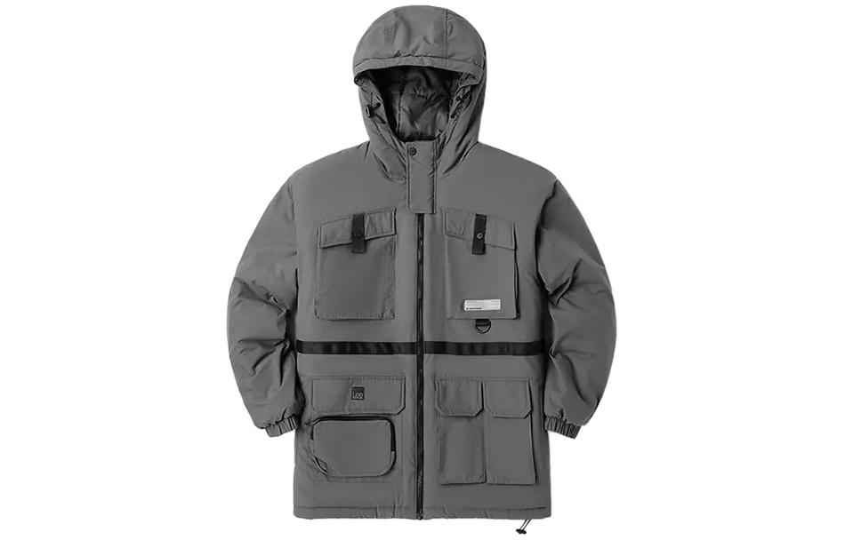 Lee Мужская пуховая куртка серого цвета с капюшоном, утепленная
Lee Мужская пуховая куртка серого цвета с капюшоном, утепленная