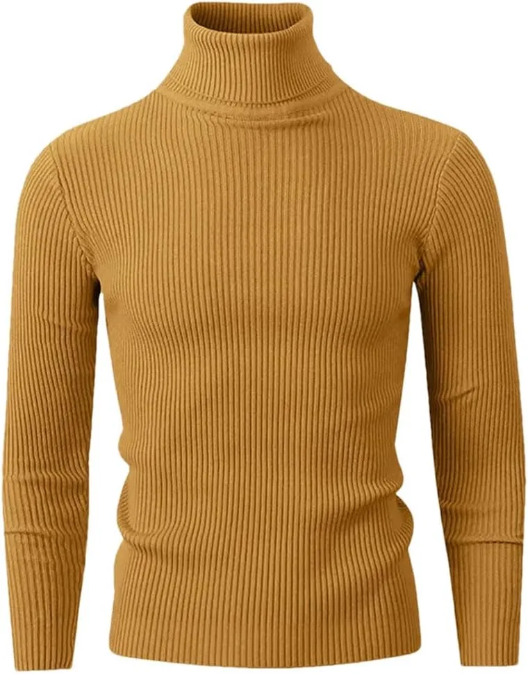 Мужской однотонный повседневный свитер с высоким воротником Slim Fit
Мужской однотонный повседневный свитер с высоким воротником Slim Fit