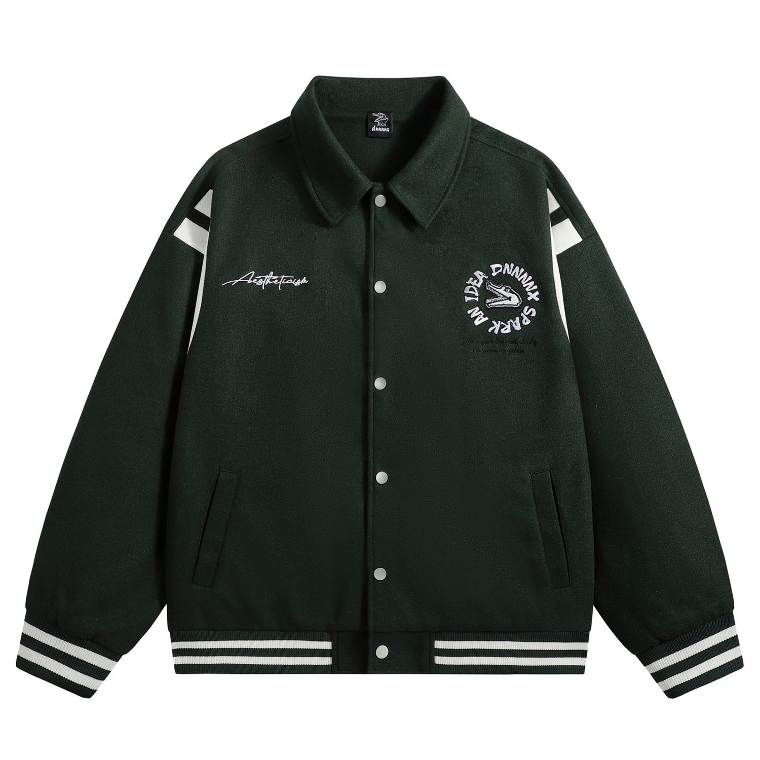 Dnnnnx Бейсбольная куртка унисекс, Dark Ink Green
Dnnnnx Бейсбольная куртка унисекс, Dark Ink Green