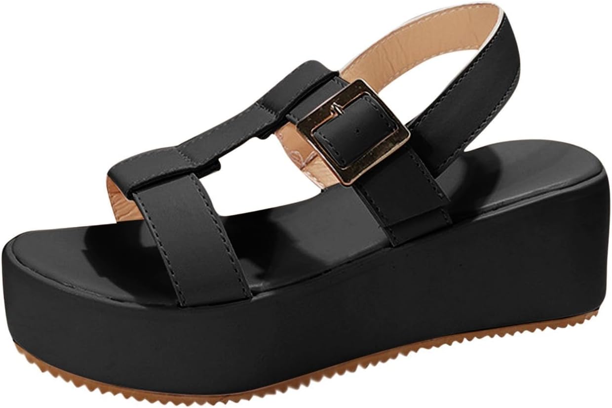 Женские платформенные сандалии модные открытые сандалии с регулируемым ремешком, повседневные нескользящие сандалии, удобные летние пляжные сандалии с открытой пяткой Toumov, черный
Женские платформенные сандалии модные открытые сандалии с регулируемым ремешком, повседневные нескользящие сандалии, удобные летние пляжные сандалии с открытой пяткой Toumov, черный