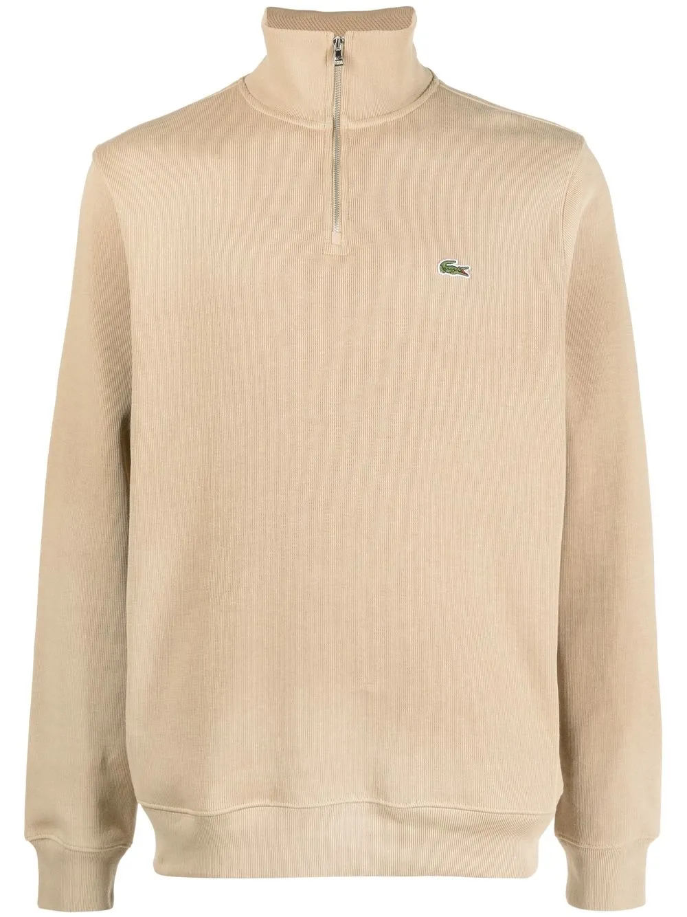 Свитер с молнией и вышитым логотипом Lacoste, нейтральный 
Свитер с молнией и вышитым логотипом Lacoste, нейтральный