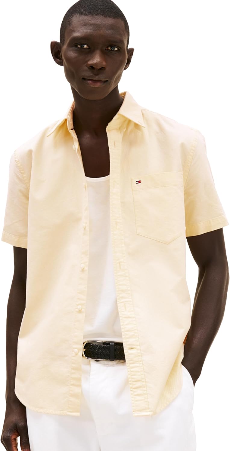 Рубашки оксфорды Tommy Hilfiger Men's с коротким рукавом, классический крой, мужские рубашки на пуговицах, Citronella
Рубашки оксфорды Tommy Hilfiger Men's с коротким рукавом, классический крой, мужские рубашки на пуговицах, Citronella