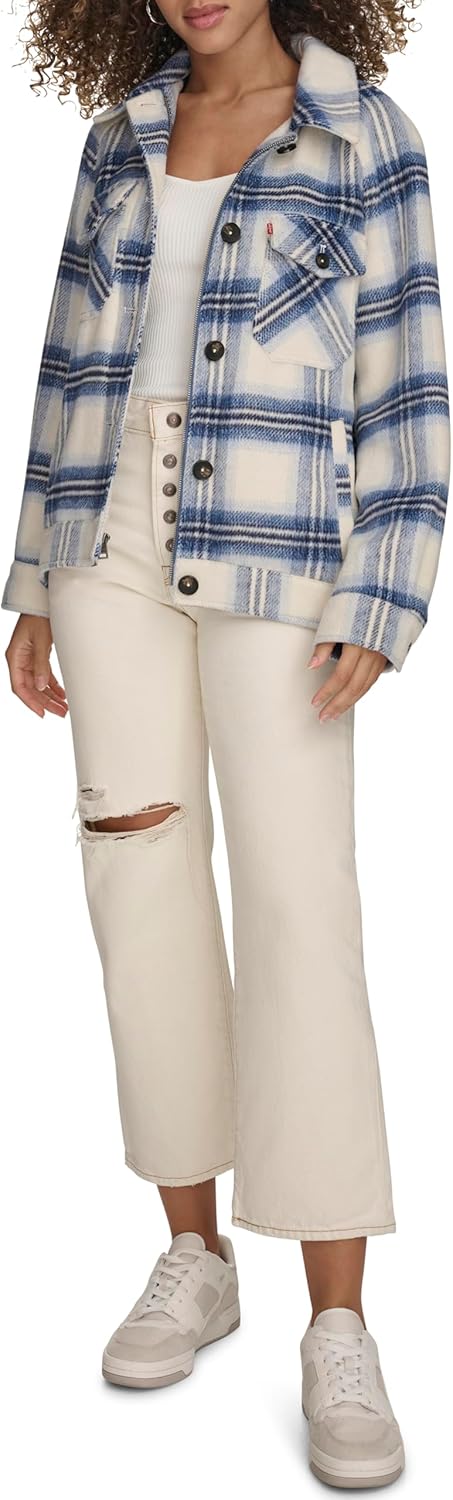 Женская куртка-рубашка Zoe Relaxed Wool Plaid Shirt Jacket Levi's, Blue Cream Plaid
Женская куртка-рубашка Zoe Relaxed Wool Plaid Shirt Jacket Levi's, Blue Cream Plaid