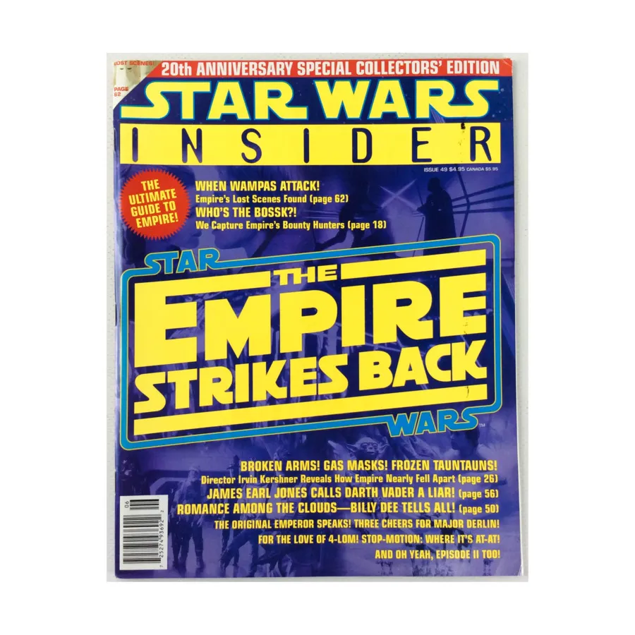 Журнал #49 "The Empire Strikes Back, When Wampas Attack, Who's The Bossk!", Star Wars Insider #023 - #50 (WOTC)
Журнал #49 "The Empire Strikes Back, When Wampas Attack, Who's The Bossk!", Star Wars Insider #023 - #50 (WOTC)