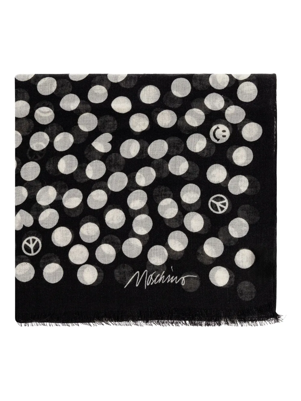 Шарф в горошек Moschino, черный
Шарф в горошек Moschino, черный