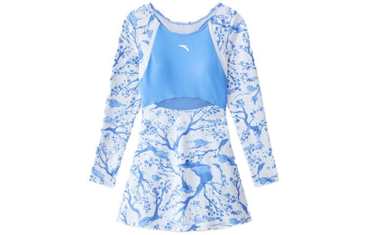 Юбка для плавания женская, светло-чернильно-синяя / чисто-белая / прозрачно-голубая Anta