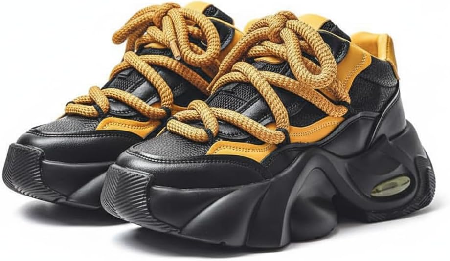 Мужские и женские массивные кроссовки на платформе - увеличение роста на 5 см, модные кроссовки в стиле «папа», черные повседневные городские кроссовки для прогулок Zixcplaz
Мужские и женские массивные кроссовки на платформе - увеличение роста на 5 см, модные кроссовки в стиле «папа», черные повседневные городские кроссовки для прогулок Zixcplaz