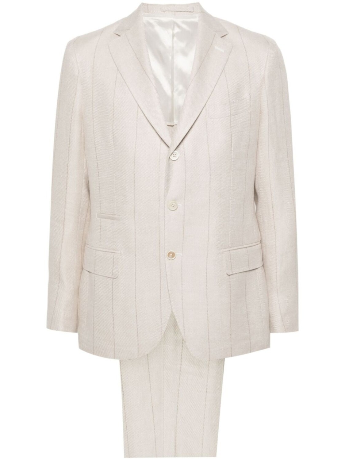 Костюм из смесового льна в тонкую полоску Eleventy, бежевый
Костюм из смесового льна в тонкую полоску Eleventy, бежевый