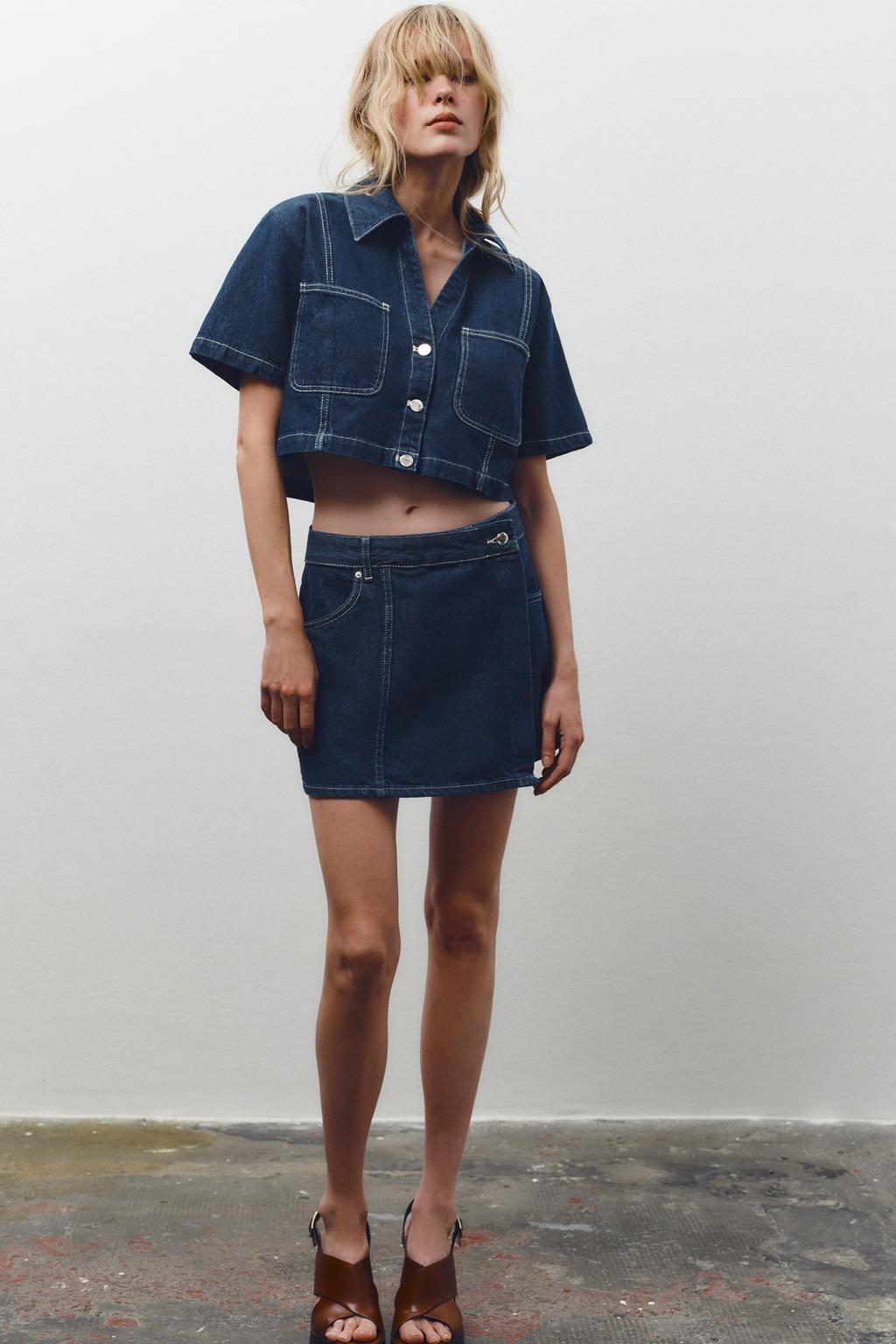 Короткая джинсовая рубашка z1975 ZARA, синий
Короткая джинсовая рубашка z1975 ZARA, синий