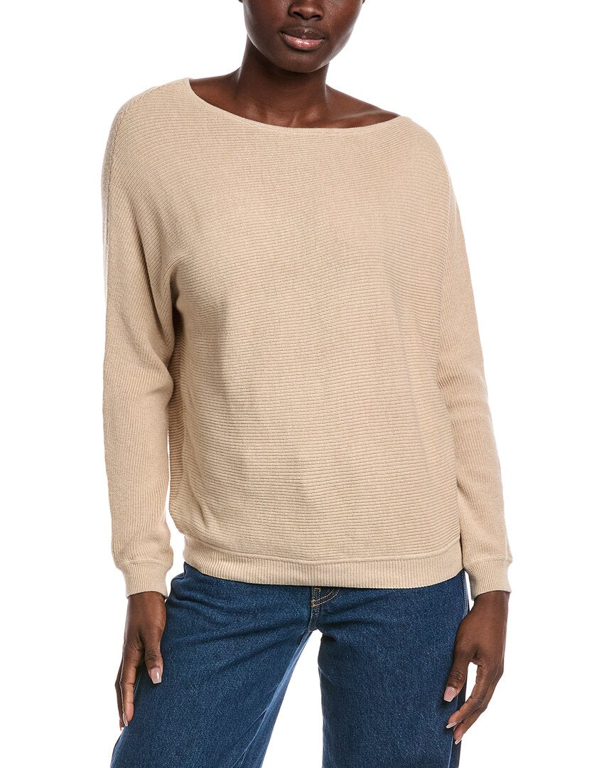 Минни Роз Асимметричный свитер из кашемировой смеси Minnie Rose, коричневый 
Минни Роз Асимметричный свитер из кашемировой смеси Minnie Rose, коричневый