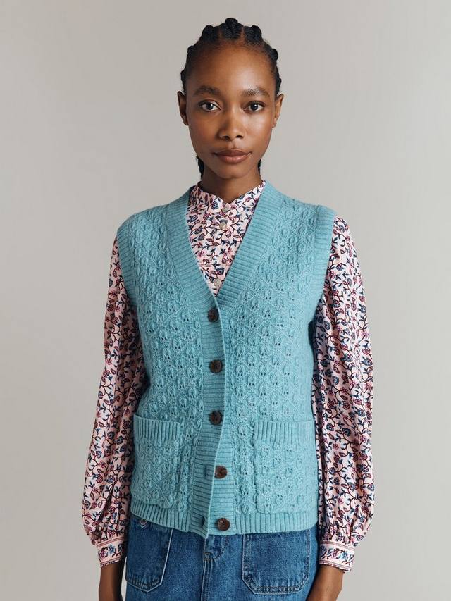 Кардиган без рукавов из смеси шерсти brettia Ghost, синий
Кардиган без рукавов из смеси шерсти brettia Ghost, синий