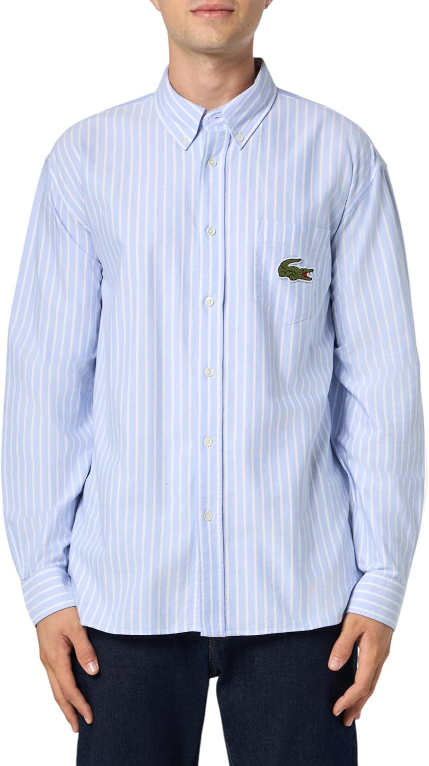 Lacoste мужская длинная рубашка с вышитым крокодилом, Overview & White
Lacoste мужская длинная рубашка с вышитым крокодилом, Overview & White