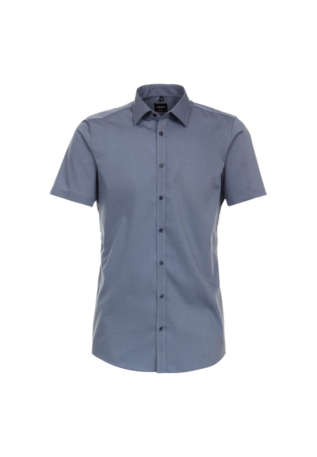 Рубашка делового покроя с коротким рукавом однотонная облегающая Venti, синий
Рубашка делового покроя с коротким рукавом однотонная облегающая Venti, синий
