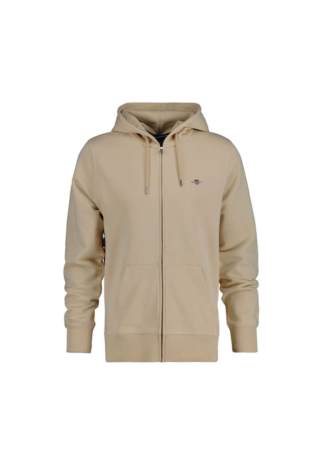 Толстовка - обычная толстовка с капюшоном на молнии с капюшоном из хлопковой смеси Gant, бежевый 
Толстовка - обычная толстовка с капюшоном на молнии с капюшоном из хлопковой смеси Gant, бежевый