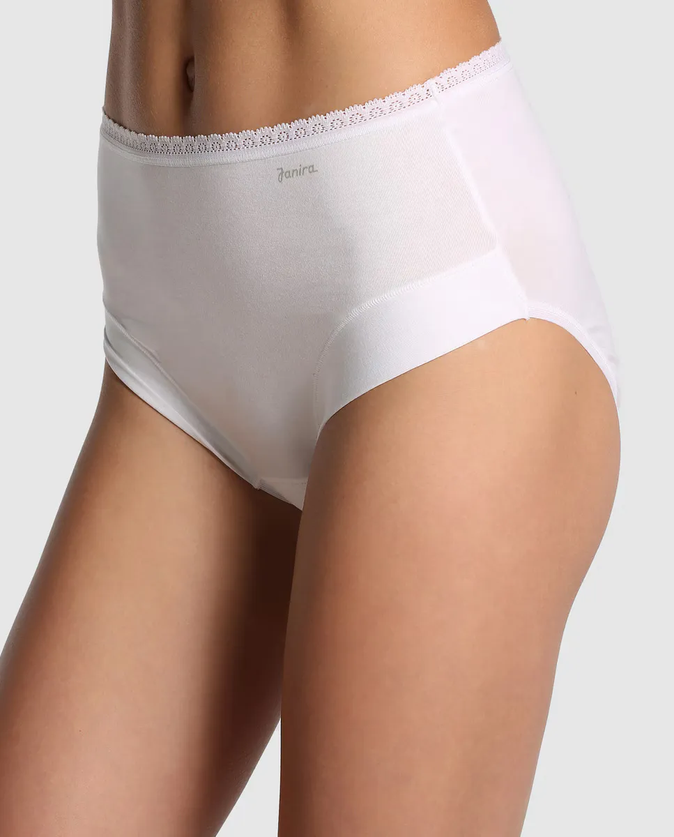 Женские высокие трусы Janira классического однотонного кроя, белый
Женские высокие трусы Janira классического однотонного кроя, белый