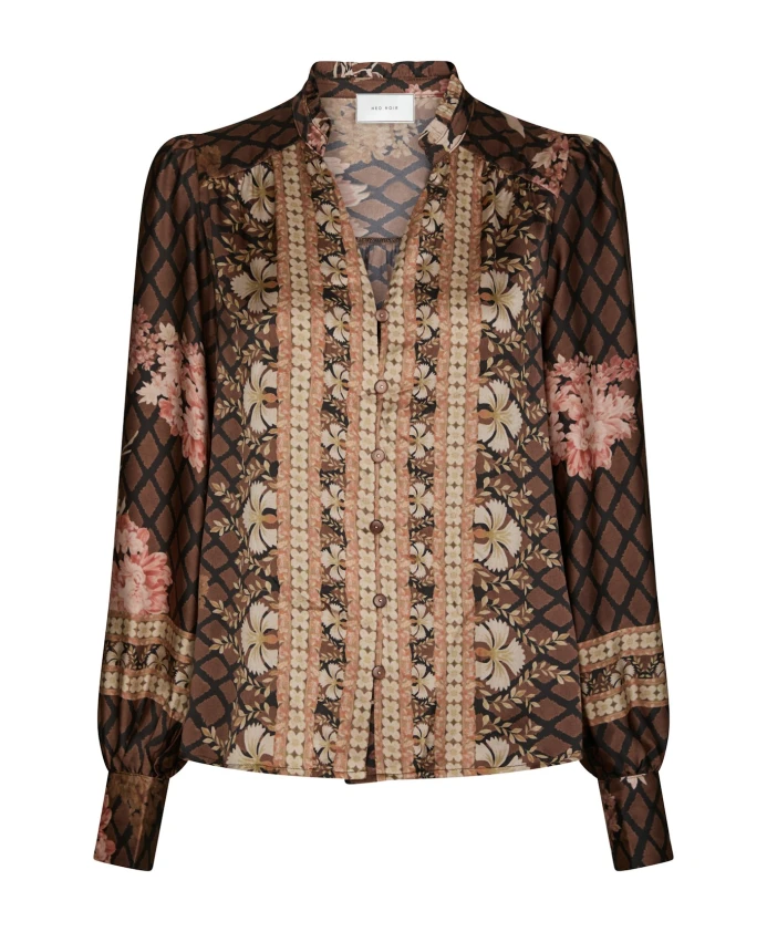Блузка Massima с растительным орнаментом по краю Neo Noir, коричневый
Блузка Massima с растительным орнаментом по краю Neo Noir, коричневый