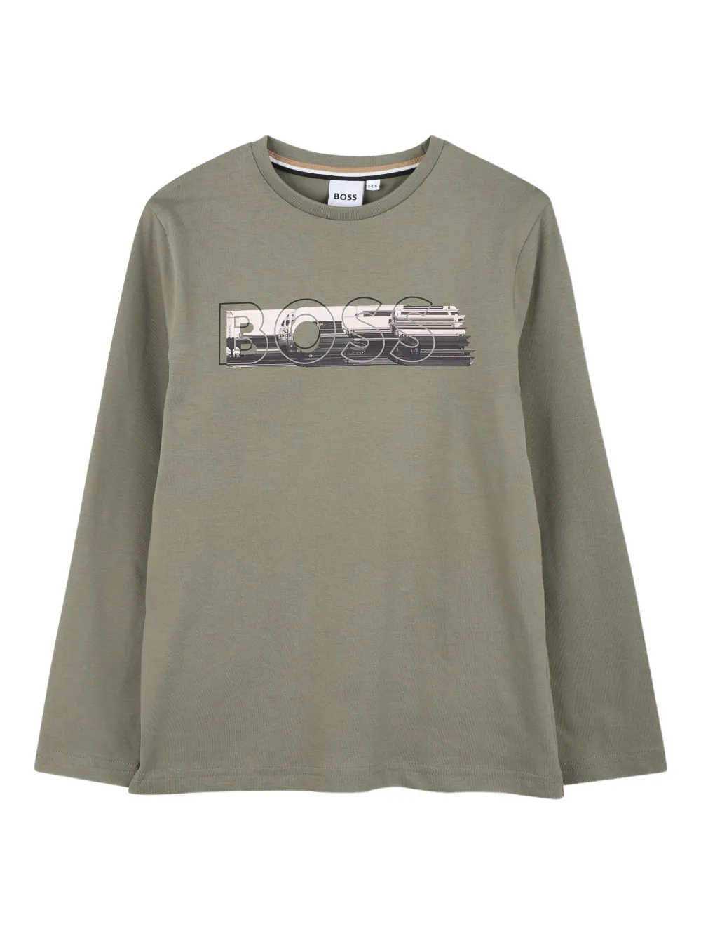 Футболка с длинными рукавами и графичным принтом BOSS Kidswear, зеленый 
Футболка с длинными рукавами и графичным принтом BOSS Kidswear, зеленый