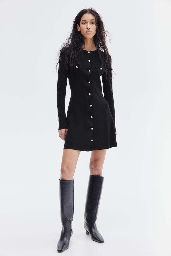 Трикотажное платье H&M, черный
Трикотажное платье H&M, черный