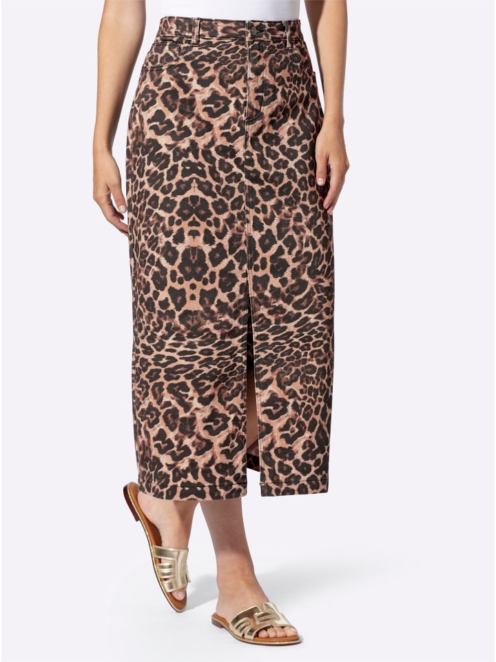 Джинсовая юбка с черно-коричневым принтом Heine
Джинсовая юбка с черно-коричневым принтом Heine