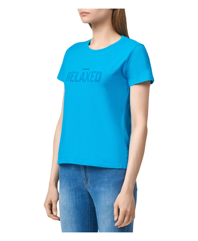 Футболка из хлопкового джерси с принтом спереди Pinko, синий
Футболка из хлопкового джерси с принтом спереди Pinko, синий