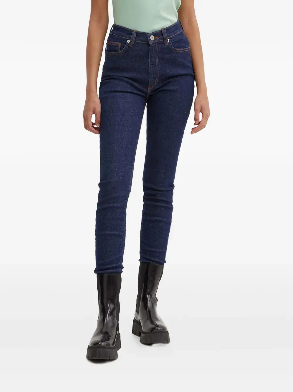 Джинсы с высокой талией и логотипом HUGO, синий
Джинсы с высокой талией и логотипом HUGO, синий