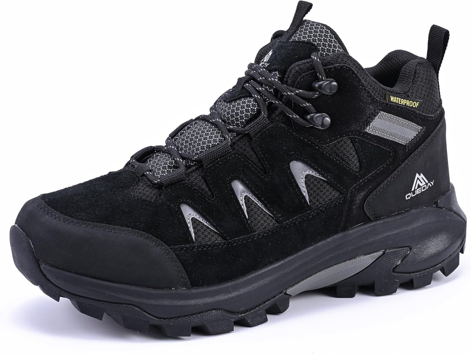 Водонепроницаемые походные ботинки Queday для женщин и мужчин, противоскользящие кожаные ботинки для походов с подошвой для всех типов местности, для кемпинга, скалолазания, альпинизма и треккинга, черный
Водонепроницаемые походные ботинки Queday для женщин и мужчин, противоскользящие кожаные ботинки для походов с подошвой для всех типов местности, для кемпинга, скалолазания, альпинизма и треккинга, черный
