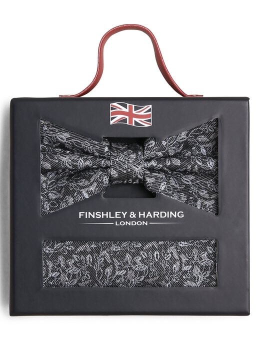 Шелковый галстук-бабочка и нагрудный платок Finshley & Harding London, серый
Шелковый галстук-бабочка и нагрудный платок Finshley & Harding London, серый