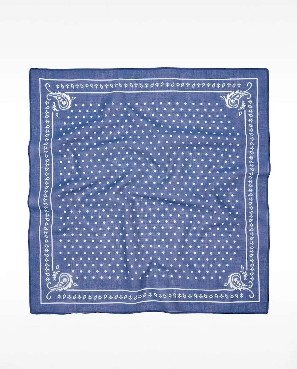 Платок квадратный 100% хлопок с принтом в горошек Parfois, синий
Платок квадратный 100% хлопок с принтом в горошек Parfois, синий