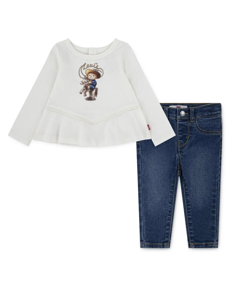 Комплект из 2 предметов (куртка и джинсы) Western Flared для девочки Levi's, белый
Комплект из 2 предметов (куртка и джинсы) Western Flared для девочки Levi's, белый