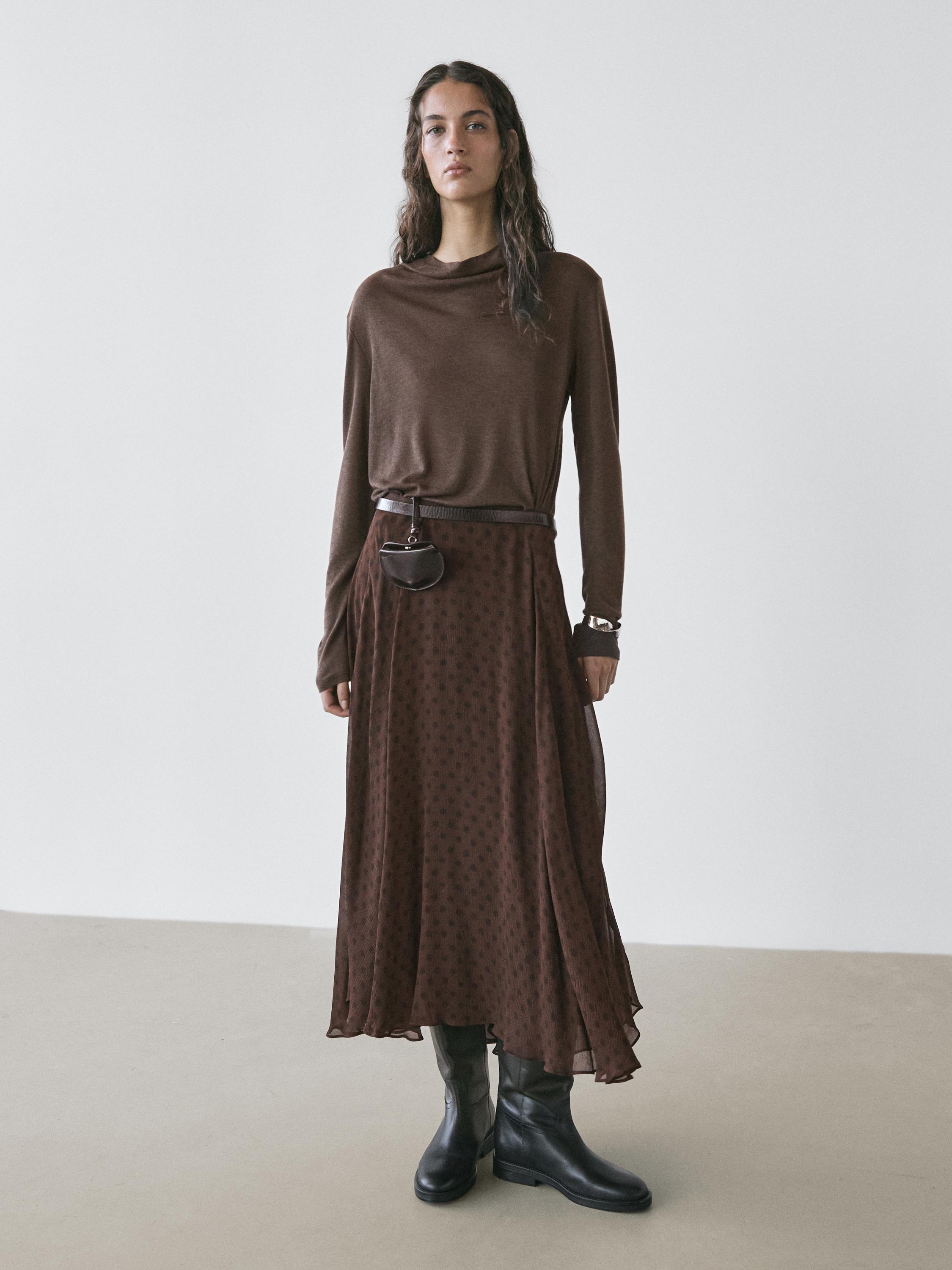 Миди-юбка клеш в горошек Massimo Dutti, brown
Миди-юбка клеш в горошек Massimo Dutti, brown