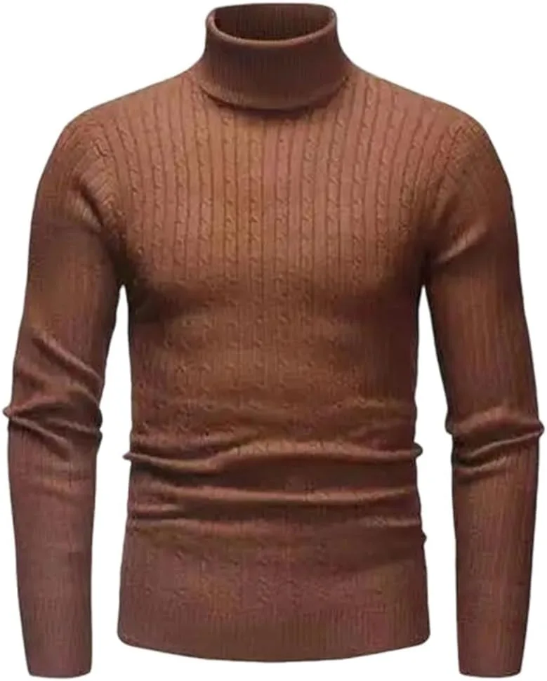 Мужской свитер с высоким воротником, теплый, приталенный, однотонный
Мужской свитер с высоким воротником, теплый, приталенный, однотонный