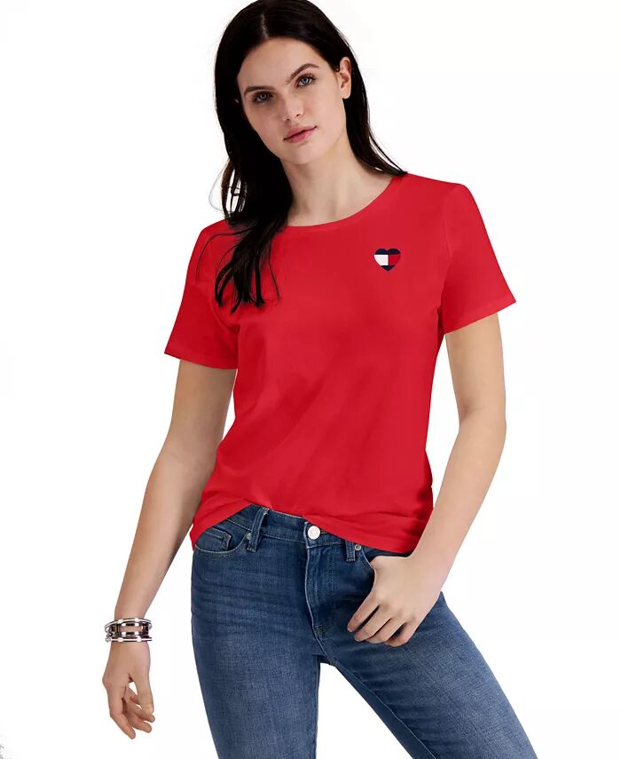 Женская футболка с вышитым логотипом в виде сердца Tommy Hilfiger, красный
Женская футболка с вышитым логотипом в виде сердца Tommy Hilfiger, красный