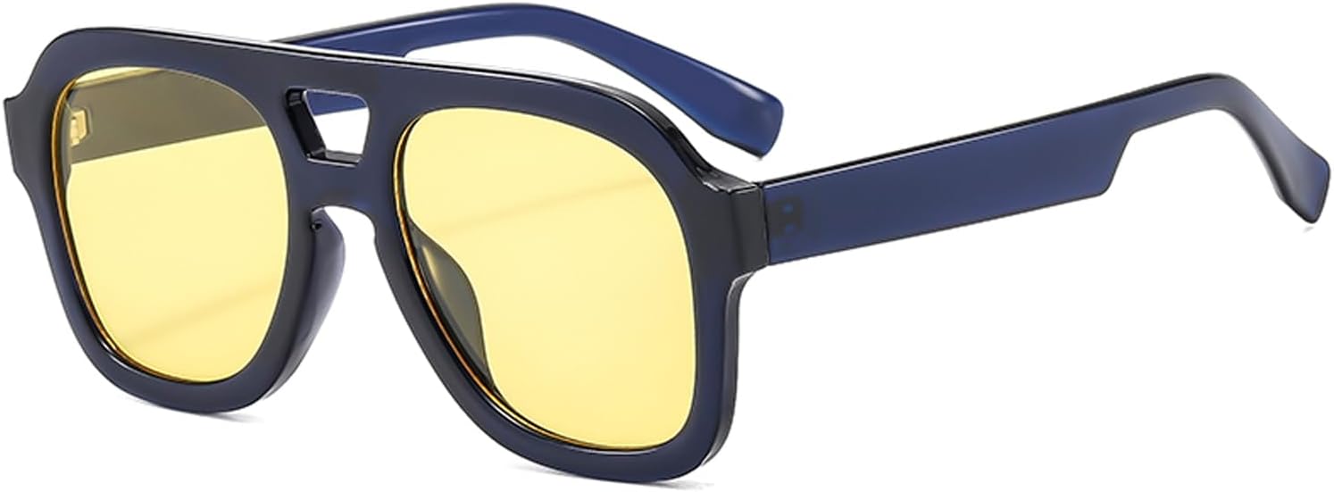 Солнцезащитные очки Long Keeper Retro Pilot с двойной перемычкой, квадратная оправа, толстая рамка, винтажный стиль 70-х, защита от ультрафиолета UV400, Dark Blue Frame / Yellow Lens
Солнцезащитные очки Long Keeper Retro Pilot с двойной перемычкой, квадратная оправа, толстая рамка, винтажный стиль 70-х, защита от ультрафиолета UV400, Dark Blue Frame / Yellow Lens