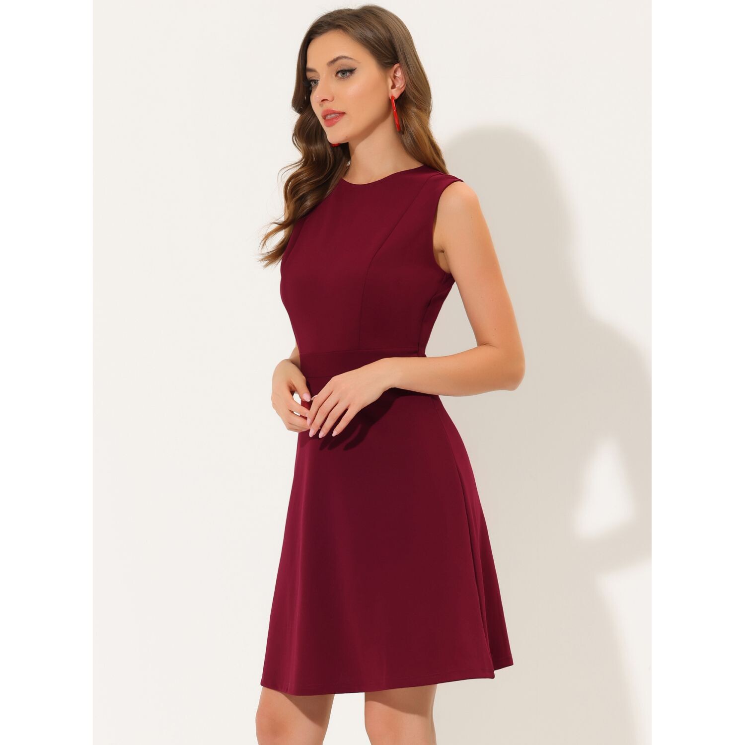 Женские однотонные расклешенные платья-трапеции без рукавов для работы ALLEGRA K, черный
Женские однотонные расклешенные платья-трапеции без рукавов для работы ALLEGRA K, черный