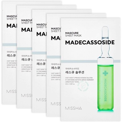 Mascure Sheet Mask Rescue Solution с мадекассозидом, Missha
Mascure Sheet Mask Rescue Solution с мадекассозидом, Missha