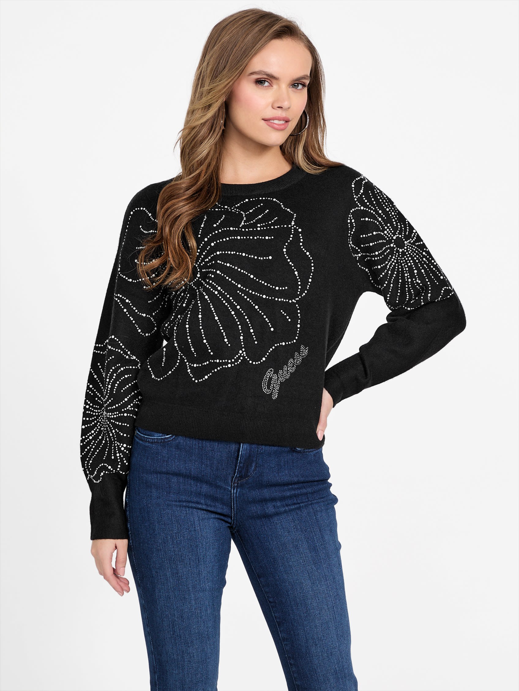 Украшенный цветочным узором свитер Juliana Guess Factory, черный
Украшенный цветочным узором свитер Juliana Guess Factory, черный