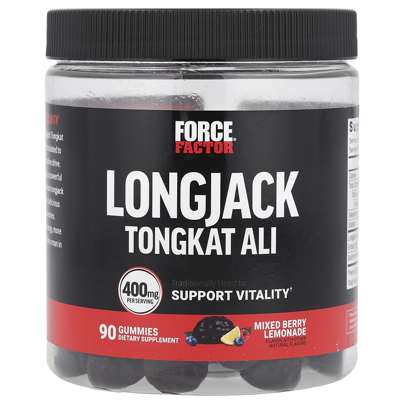 Force Factor, Longjack Tongkat Ali Gummies, Mixed Berry Lemonade, 400 mg, 90 Gummies (133 mg Per Gummy)
Force Factor, Longjack Tongkat Ali Gummies, Mixed Berry Lemonade, 400 mg, 90 Gummies (133 mg Per Gummy)