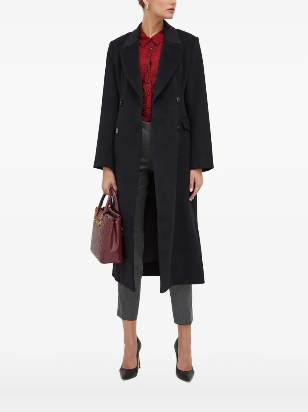 Двубортное пальто из смесовой шерсти Notes du Nord, черный
Двубортное пальто из смесовой шерсти Notes du Nord, черный