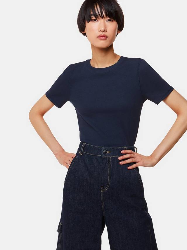 Потрясающая футболка с круглым вырезом в рубчик Whistles, темно-синий
Потрясающая футболка с круглым вырезом в рубчик Whistles, темно-синий