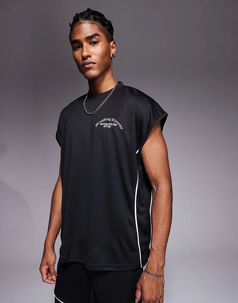 Футболка без рукавов Good For Nothing черного цвета с бежевой окантовкой — часть комплекта
Футболка без рукавов Good For Nothing черного цвета с бежевой окантовкой — часть комплекта