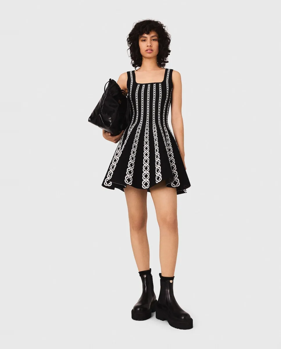 Короткое платье из жаккардового трикотажа Maje, черный/белый
Короткое платье из жаккардового трикотажа Maje, черный/белый