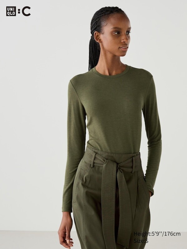 Лонгслив из теплой смеси кашемира heattech Uniqlo, оливковый
Лонгслив из теплой смеси кашемира heattech Uniqlo, оливковый