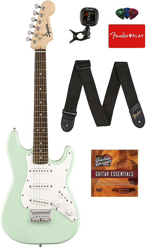 Электрогитара Fender Squier 3/4-Size Mini Strat - Surf Green w/ Tuner
Электрогитара Fender Squier 3/4-Size Mini Strat - Surf Green w/ Tuner
