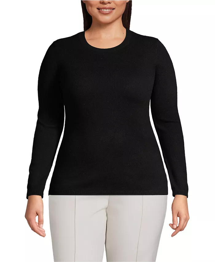 Кашемировый свитер больших размеров Lands' End, черный
Кашемировый свитер больших размеров Lands' End, черный