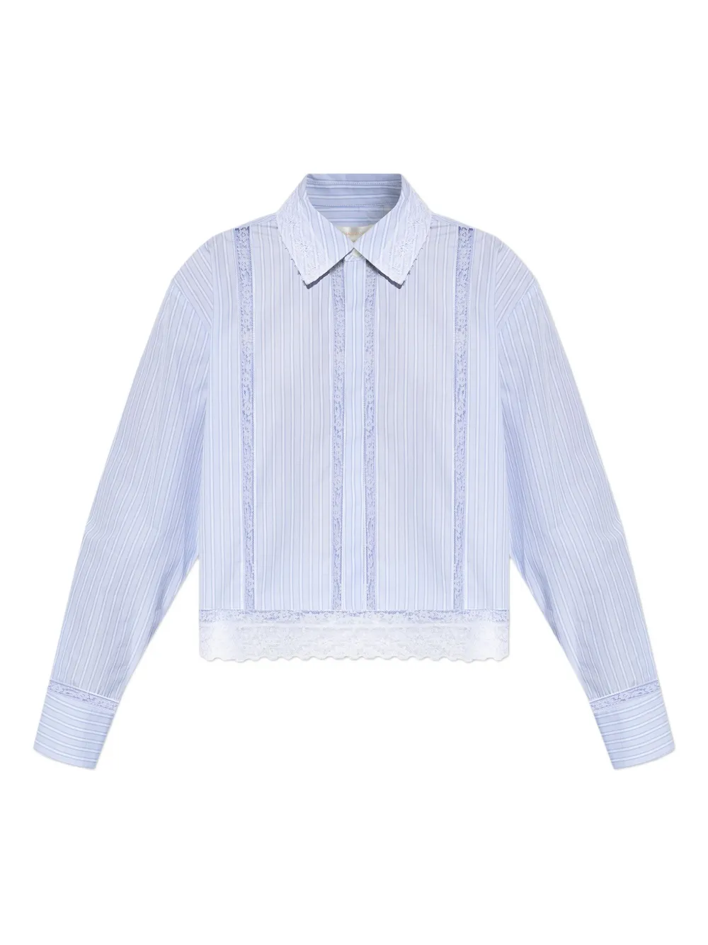 Рубашка Delano в полоску с кружевной отделкой LoveShackFancy, синий
Рубашка Delano в полоску с кружевной отделкой LoveShackFancy, синий