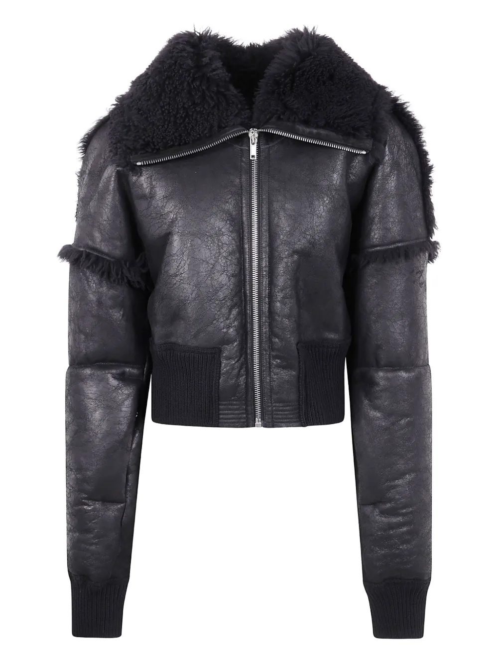 Куртка на молнии с меховым воротником Rick Owens, черный
Куртка на молнии с меховым воротником Rick Owens, черный