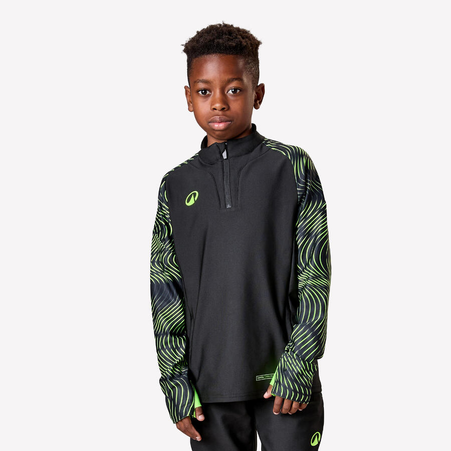 KIPSTA Детская футбольная толстовка с застежкой-молнией 1/2 - Viralto Wave, чёрная/неоново-жёлтая
KIPSTA Детская футбольная толстовка с застежкой-молнией 1/2 - Viralto Wave, чёрная/неоново-жёлтая