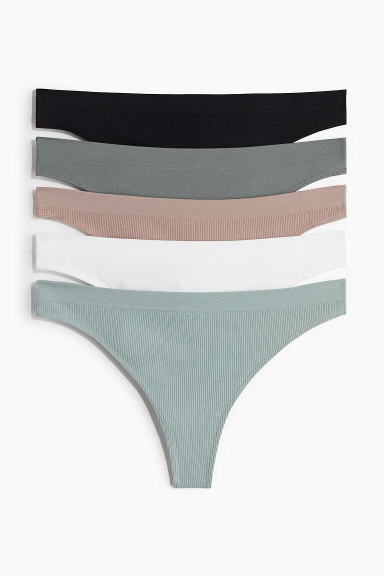 Упаковка из 5 бесшовных струн H&M, хаки
Упаковка из 5 бесшовных струн H&M, хаки