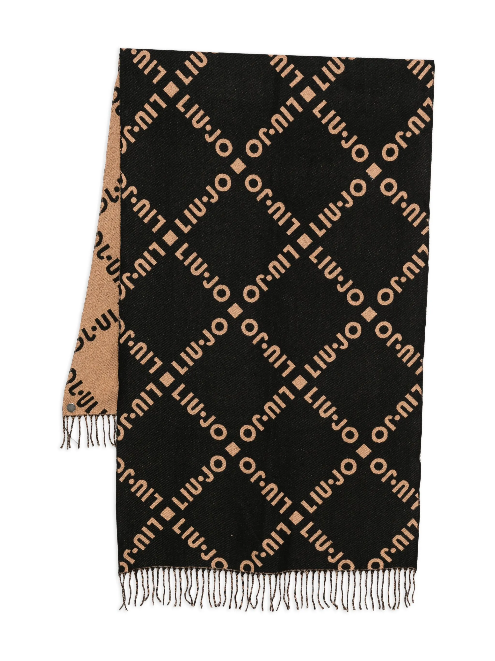 Шарф с бахромой и логотипом Liu Jo, черный
Шарф с бахромой и логотипом Liu Jo, черный